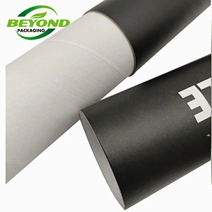 High quantity Black Kraft Cardboard Rigid Poster Paper Tube Draft Postage Cylinder Packaging Box Paper Tube With Custom Design