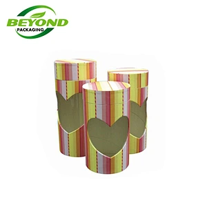 Wholesale Kraft Cardboard Hard Cylinder Paper Tube Display With Pvc Window Cylinder Box  For Tea Packaging Box