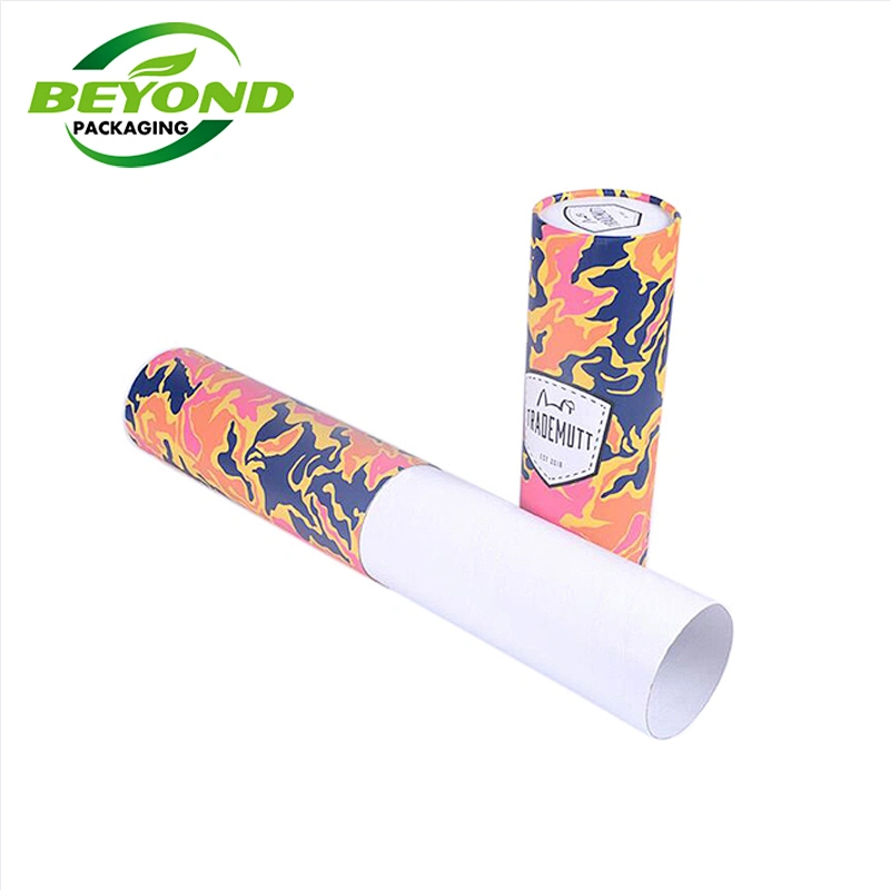 Custom design printed kraft cylinder packaging box eco friendly shipping tubes, colorful paper poster mailing tube