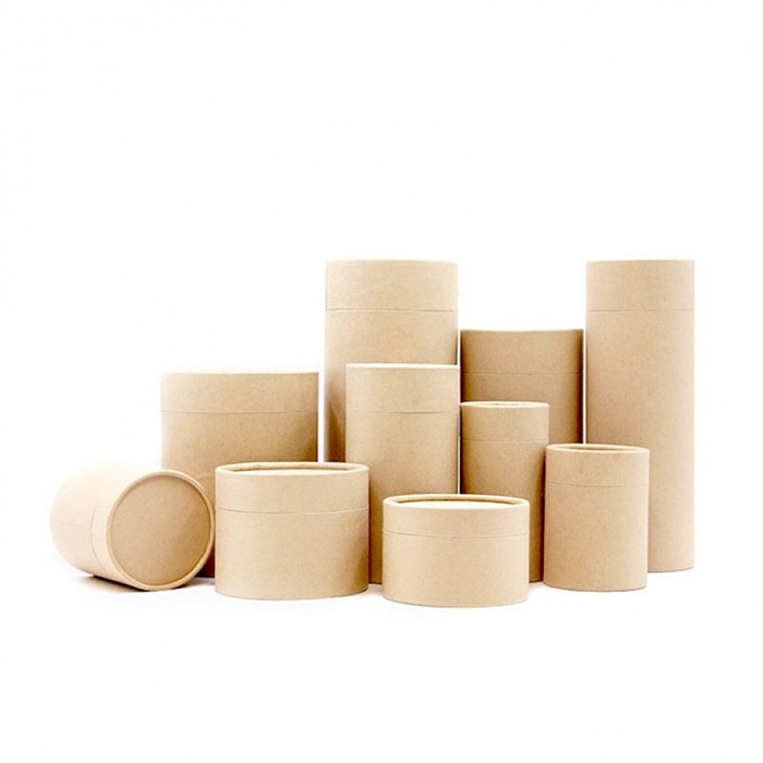 Biodegradable Cosmetic Containers Kraft Bamboo Paper Eco Friendly Recycled Material Plain Kraft Jar For Cream Body Balm Pack
