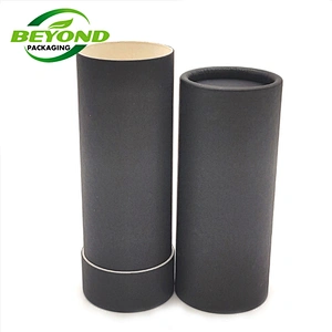 Empty cardboard deodorant stick container 2.5oz biodegradable black paper push tubes cardboard lipstick container