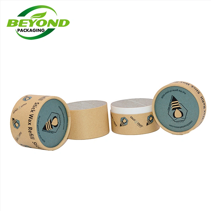 Biodegradable paper cardboard cosmetic eco friendly skincare packaging kraft paper jar small tube for lip balm salve packaging