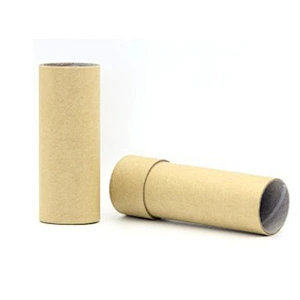 Wholesale Biodegradable Customized Lip Balm Stick Containers Tubes Brown Kraft Paper Push Up Tube