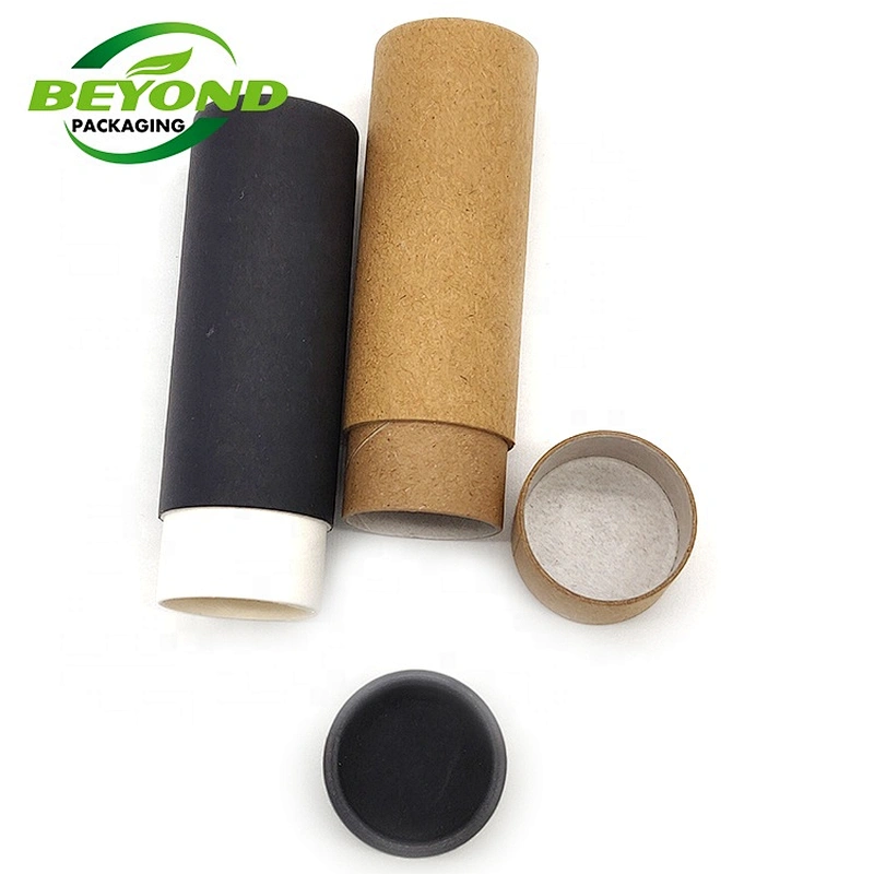 Eco friendly Kraft biodegradable cosmetic empty container 1Oz 25g lip balm tubes lipstick push up tube