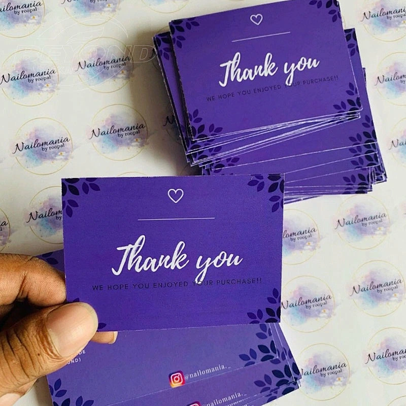 Custom Printing High Quality Colorful Paper Thank You Cards With Logo Thank You Business Wedding Card Paper Printing