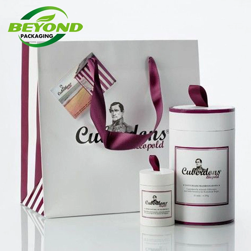 OEM Custom Size Recycled Cardboard Carton Cylinder Packaging Box For Food Tea Coffee with Custom Design