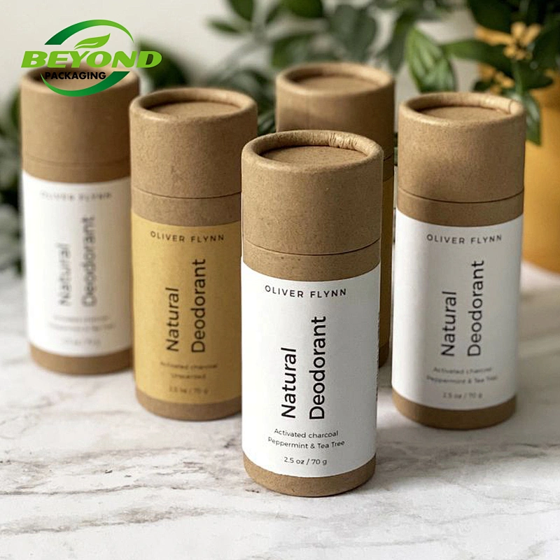 Custom Printing Popular eco friendly kraft paper lipbalm tube Cardboard  eco friendly moisterizer 2.8oz Push Up Paper Tube
