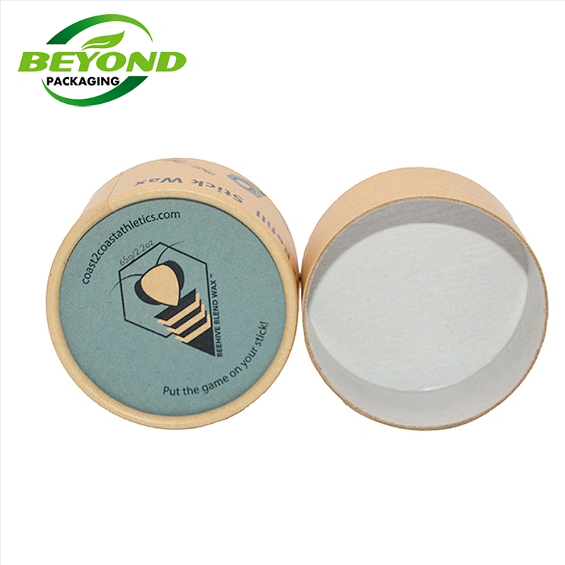 Eco friendly Cosmetic Balm Packaging Small Cylinder Bee Balm Container Oil-proof Paper Lined Unique Natural Beard Balm Paper Tube