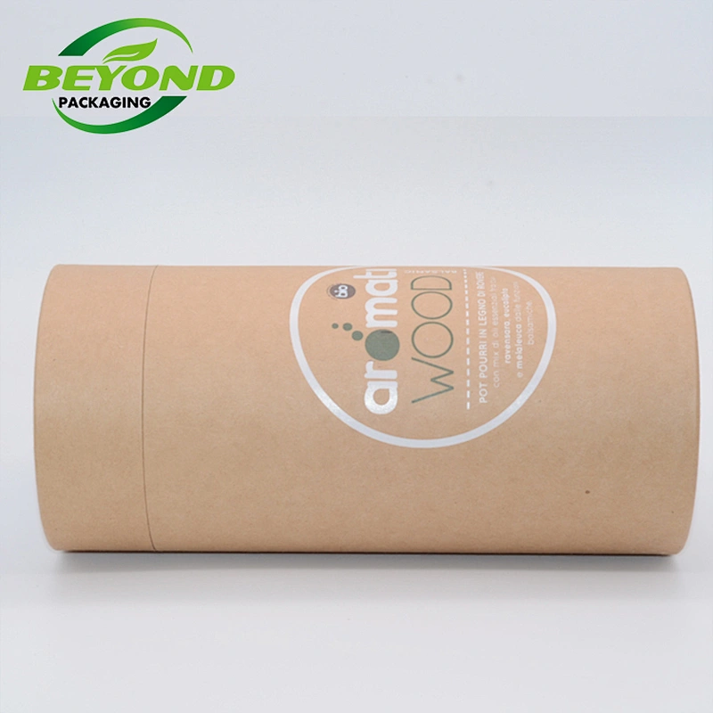 Customized cardboard brown cylinder packaging box paper cylinder cardboard box with clear window