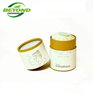 Biodegradable Kraft Cardboard Empty Eco Friendly Aluminum Inside Round Cylinder Circle Tube For Soap Packaging