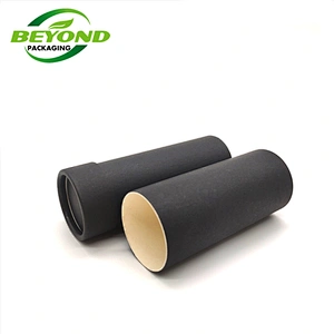 Empty cardboard deodorant stick container 2.5oz biodegradable black paper push tubes cardboard lipstick container
