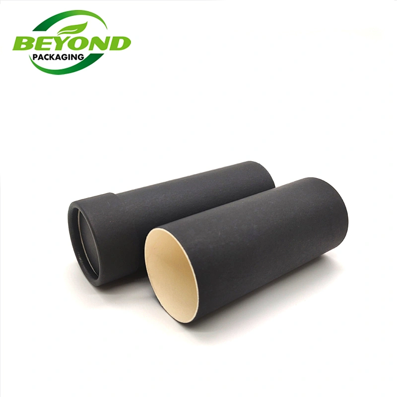 Empty cardboard deodorant stick container 2.5oz biodegradable black paper push tubes cardboard lipstick container