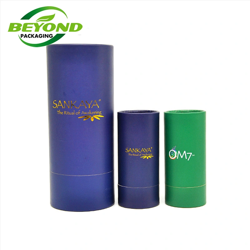 Biodegradable Luxury Cosmetic Packaging Tube Made of Cardboard Logo Hot Stamping For Perfume Essential Oil Glass Bottle