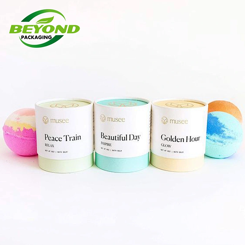 Recycled Colorful Cosmetics Skincare Cardboard Oil Bottle Cylinder Cardboard Paper Tube Packaging Paper Tube