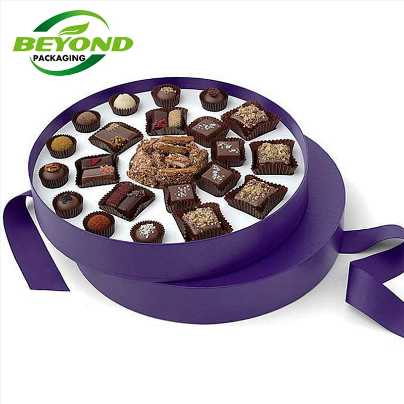 Custom Size Beautiful Luxury  Design Round Cylinder Christmas Gift Box Packaging Paper Cardboard Tube For Chocolate box