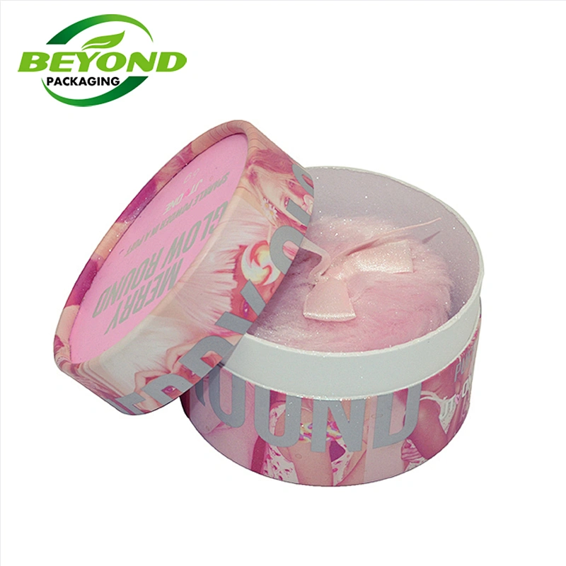 Eco friendly custom printing Girl's cosmetic paper packaging box pink loose powder paper tube with sifter inside, Skin-friendly