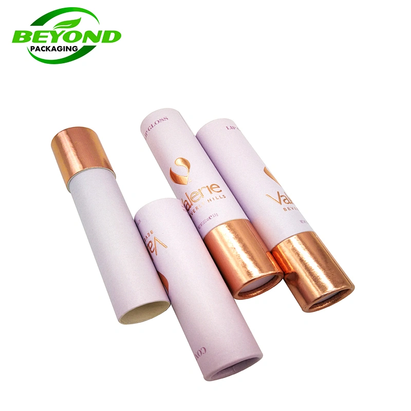 Eco Friendly Luxury High Quality Cardboard Paper Tube Pearl Paper With Private Label For Frost Lip Gloss Tube Packaging