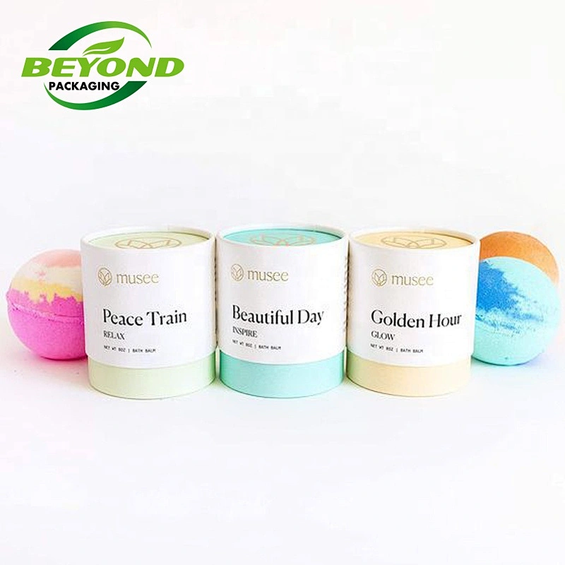 Kraft cardboard CMYK custom logo printing oil proof paper inside sun cream scrub gel glue bath bomb packaging tube white
