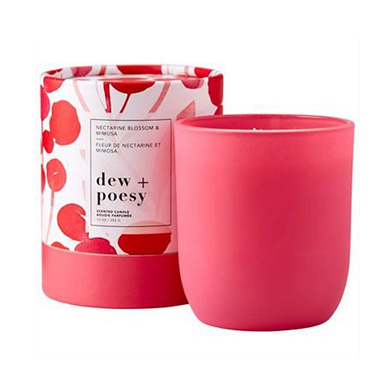 Luxury rigid recyclable custom printed creative cardboard cylinder box candle jar paper tube gift boxes packaging