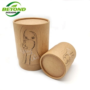 Luxury Custom Size Food Grade Aluminum Foil Inside Brown Kraft Cardboard Paper Tube Packaging with Long Lid For Tea