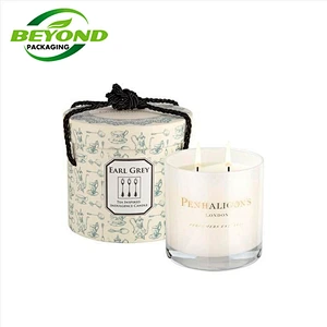 Custom Printed Cardboard Cylinder Candle Packaging Box Paper Tube  for Christmas Candle Holder