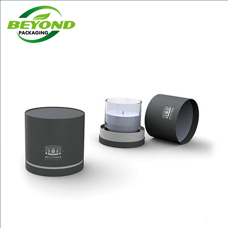 Biodegradable Blue box circle Cylinder Recyclable Paper Round kraft Paper Gift  Candle Packaging Tube