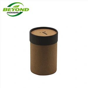 Custom Design Food Grade Kraft Circle Rolled Edge Paper Tube Box For Tea Packaging