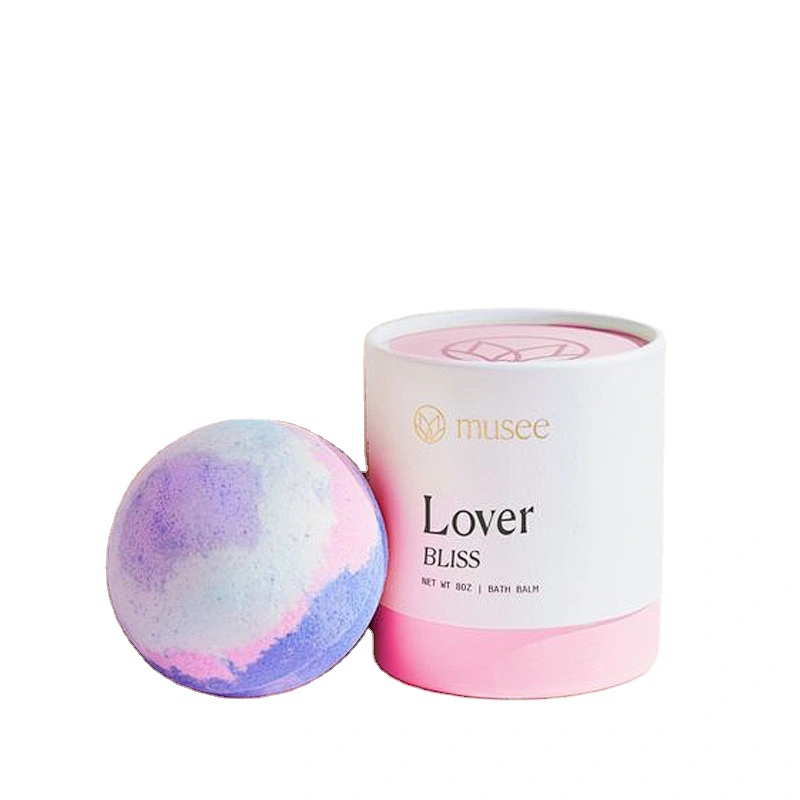 Recycled Pink Kraft Cardboard body oil Bottle Paper Packaging bath bombs packaging Paper tube gift boxes