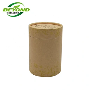 Customized Order Biodegradable Brown Kraft Round Box Cylinder Tube Packaging For T-shirt/clothes Packaging Paper with Ribbon