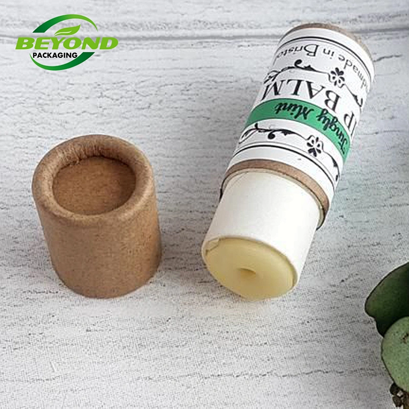 Custom Printing Popular eco friendly kraft paper lipbalm tube Cardboard  eco friendly moisterizer 2.8oz Push Up Paper Tube