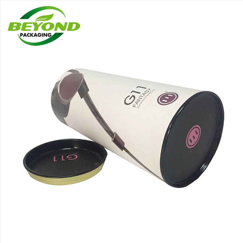 Best Selling CMYK Printing Matte Cardboard Tube Round Cylinder Box Carton Tube Paper Packaging With Metal Lid