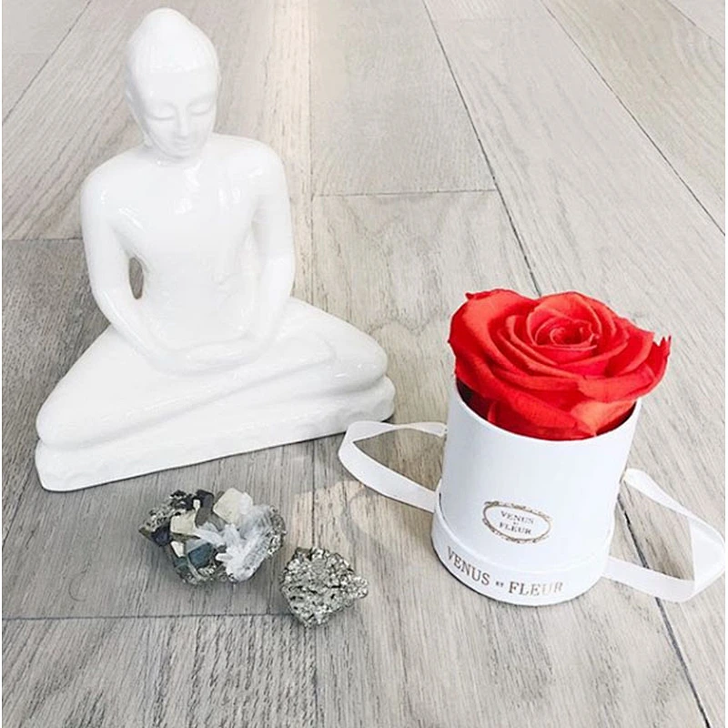 Decorative Hat Waterproof Paper Circle Round Packaging Gift Single Rose Flower Display Boxes With Lid