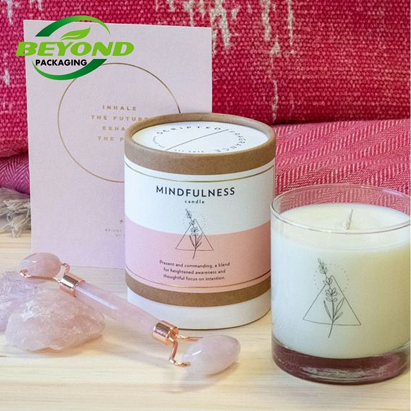 China luxury candle boxes wholesale handmade cardboard retail candle tube packaging customized cylinder boxes