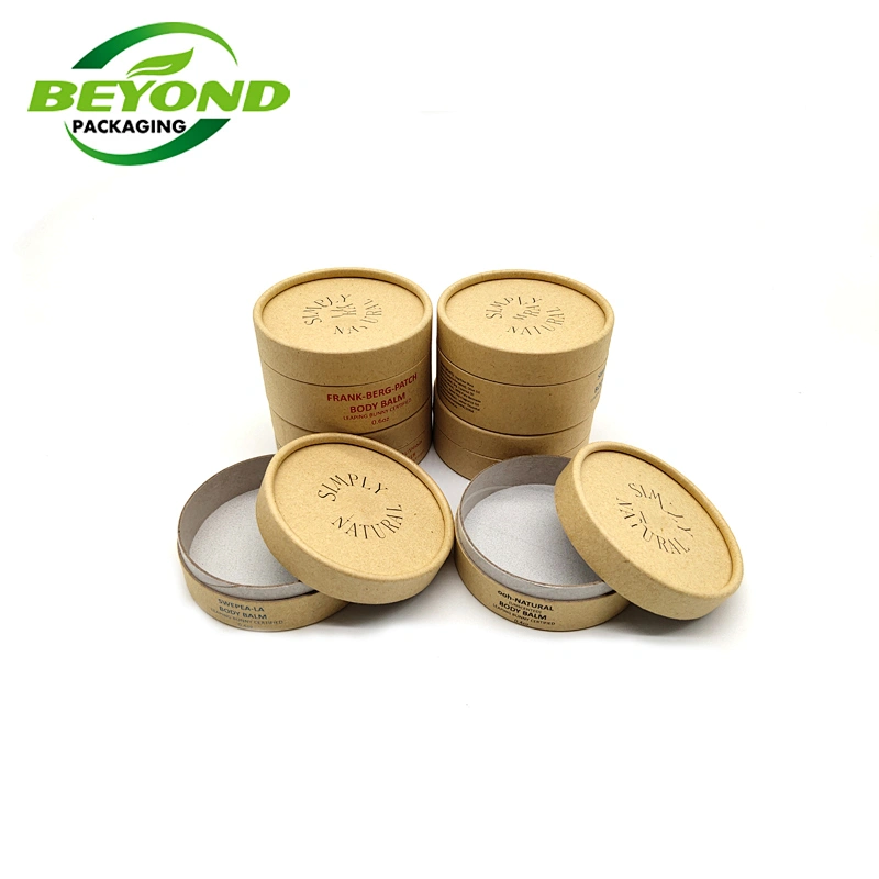 Biodegradable Cream Scrub Cardboard Container Round Cylinder Box For Cosmetic Body Balm Solid Perfume Directly Filling With Logo