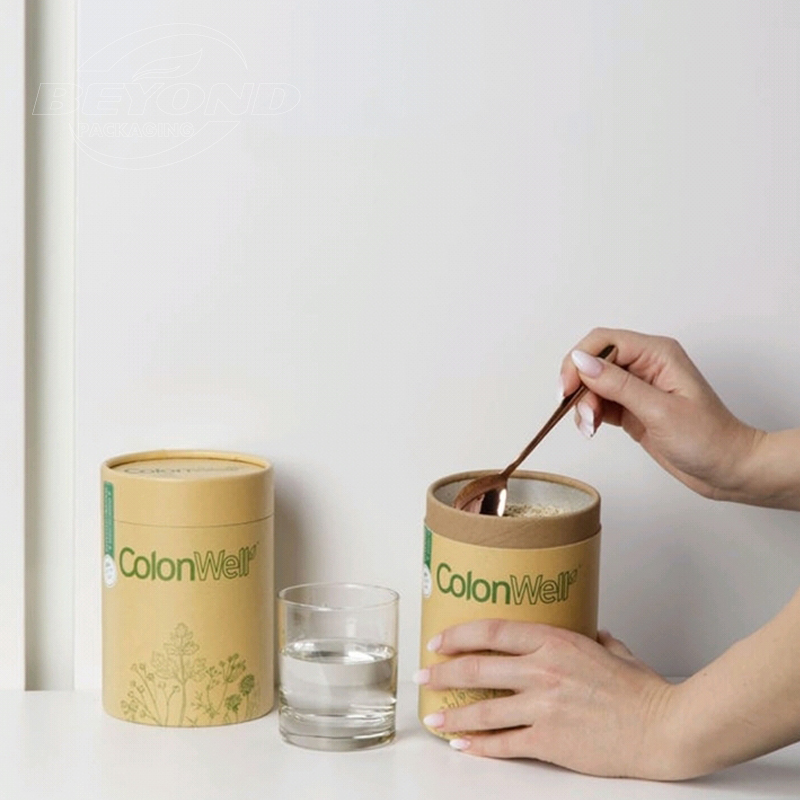 customized printing large food grade kraft cylinder tea cardboard eco friendly tea paper tube box with paper lid packaging