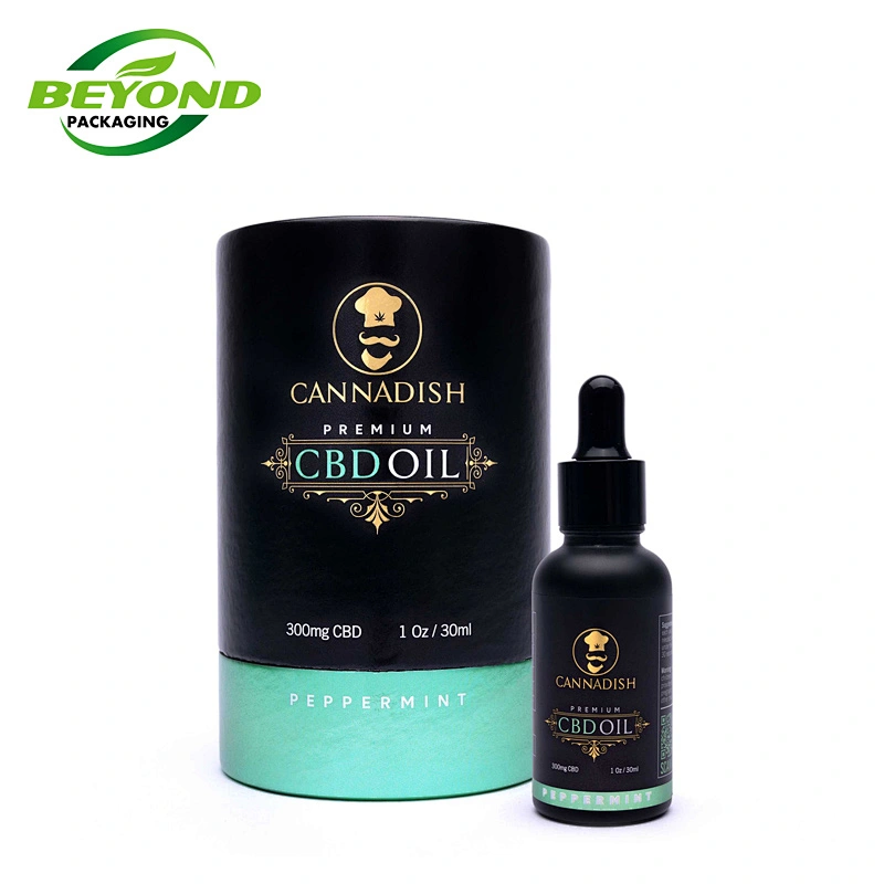 Elegant high quality 30ml cardboard dropper bottle packaging box packaging boxes for essential oil bottle	round tube cosmetic