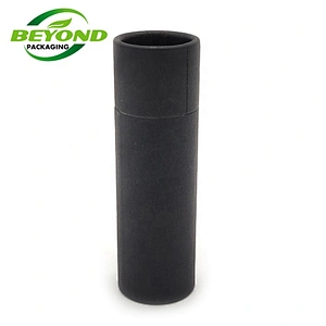 Factory Supply Biodegradable Black Kraft Cosmetic Deodorant Container Push Up Paper Tube For 2oz Deodorant