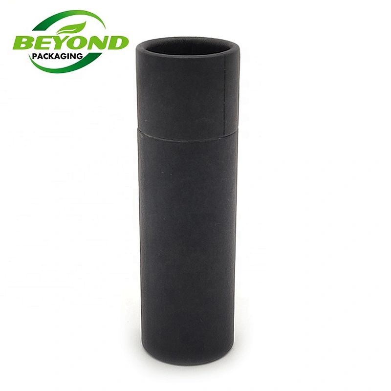 Factory Supply Biodegradable Black Kraft Cosmetic Deodorant Container Push Up Paper Tube For 2oz Deodorant