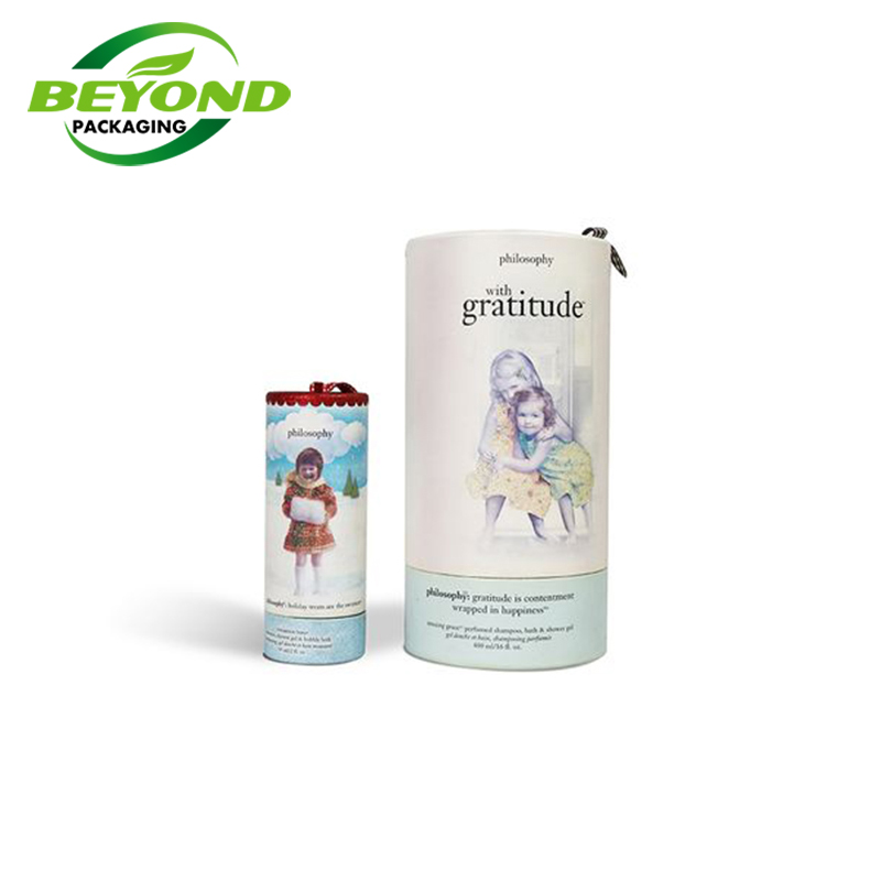 Wholesale Luxury Custom Size Eco Friendly Paper Tube Box Packaging With Printed Logo For Cosmetic Skin Care  Bottle Packaging