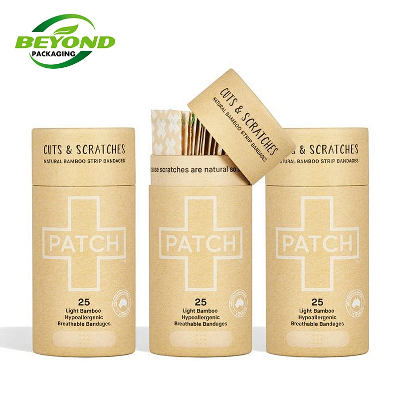 custom various size health food paper tube container for collagen powder beauty-slimming tea Vitamin tablets packaging with lid