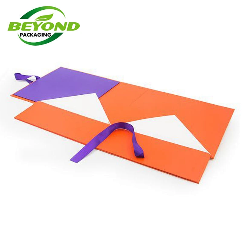 Luxury Custom Logo Printing Box Cardboard Paper Folded With Ribbon Hair Bundle Wig Packaging Gift Boxes