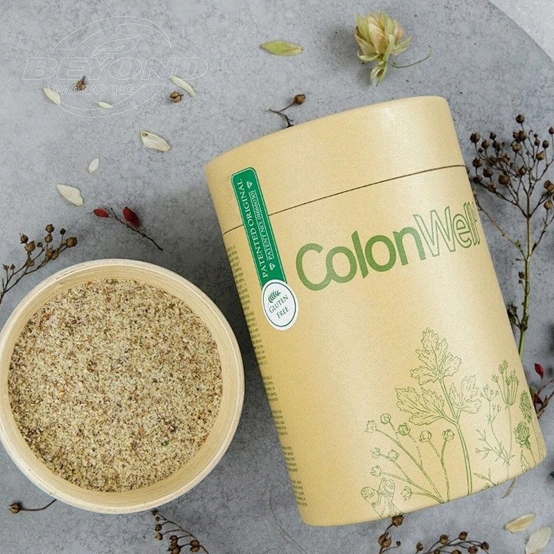 Eco-friendly Food Grade Protein Powder Packaging Luxury Tea Gift Boxes Round Kraft Paper Tube Cylinder with Custom Size