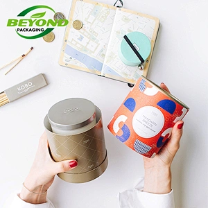 100% Recyclable paper tube kraft material cylinder tube candle jar round cardboard boxes packaging
