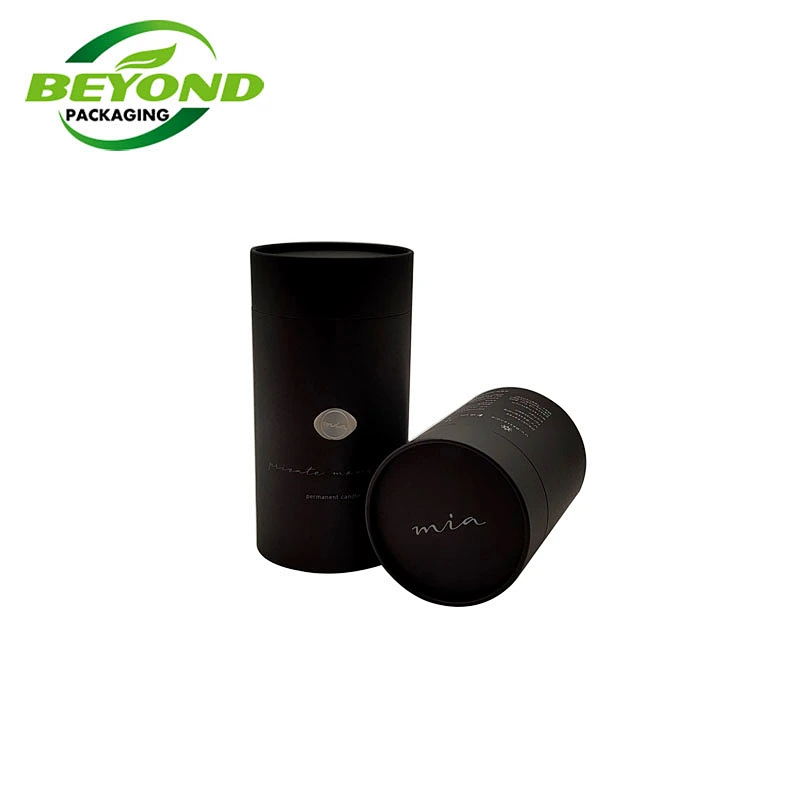 Custom Size Kraft Round Black Paper Tube 5 Packaging Cylinder Cardboard 2pcs Paper Candle Tubes