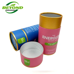 Eco Friendly Dietary Supplement Cylinder Box Packaging Tube Round Packaging Box with Custom Printing For Vitamin Supplements
