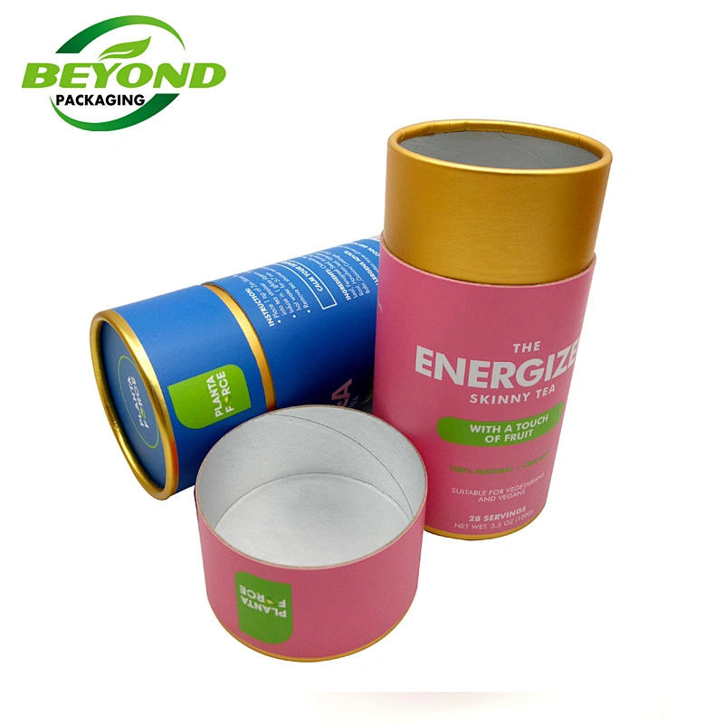 Eco Friendly Dietary Supplement Cylinder Box Packaging Tube Round Packaging Box with Custom Printing For Vitamin Supplements