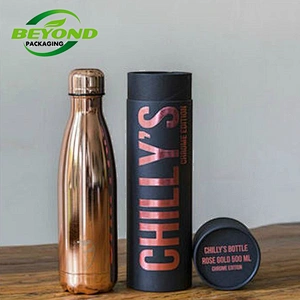 Kraft Cardboard Fancy Water Glass Bottle Paper Tube Packaging Round Box Water Bottle package