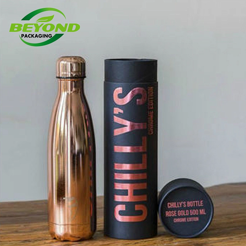 Kraft Cardboard Fancy Water Glass Bottle Paper Tube Packaging Round Box Water Bottle package