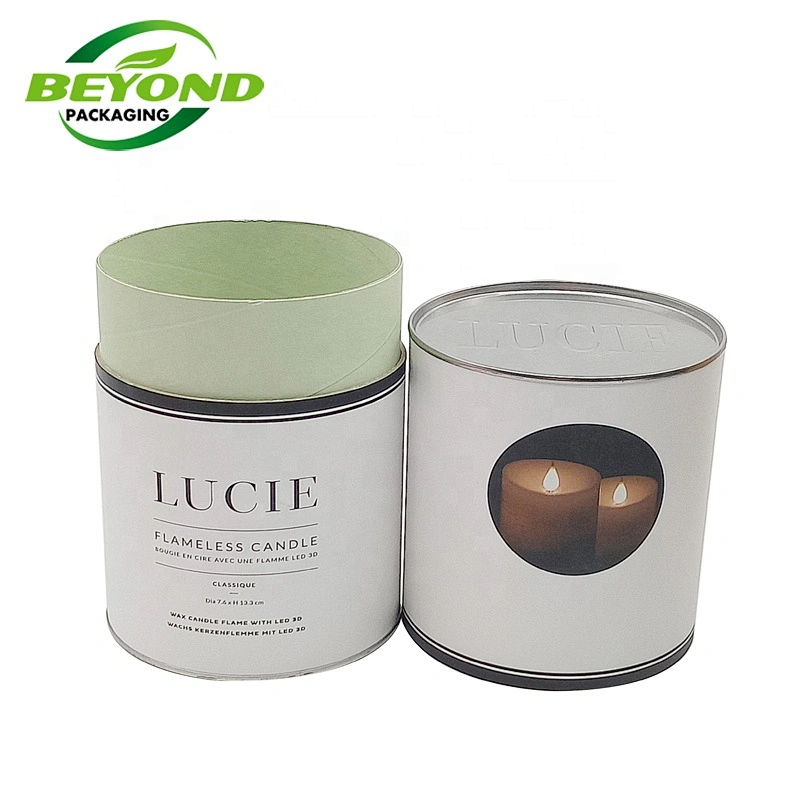 Custom design printing good candle bottle high quantity art paper tube box gift  packaging In China