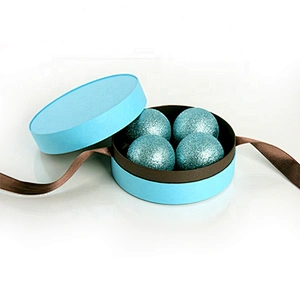 factory custom art paper CMYK printing ribbon satin food grade tray gift box jar packaging luxury round macaron paper tube